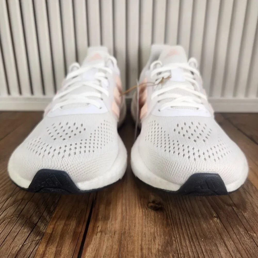 Adidas Pureboost 23 IF2392 Womens 9.5 White Pink Athletic Running Sneakers Shoes